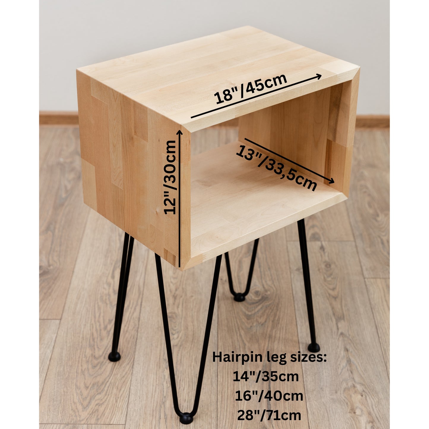 Modern Bedside Table, Nightstand Bedroom With Hairpin Legs