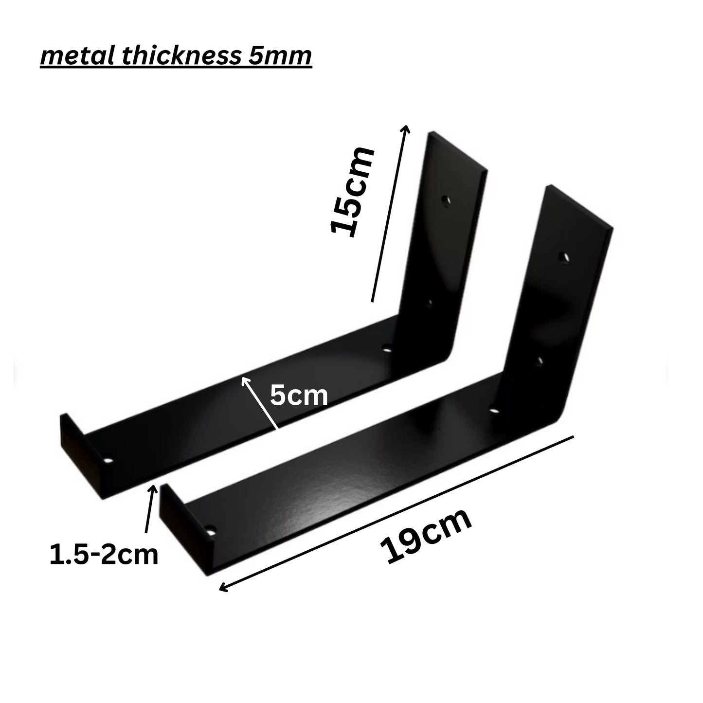Floating Shelf Metal Brackets Sturdy Wall Mounted Shelving Supports - FREYO