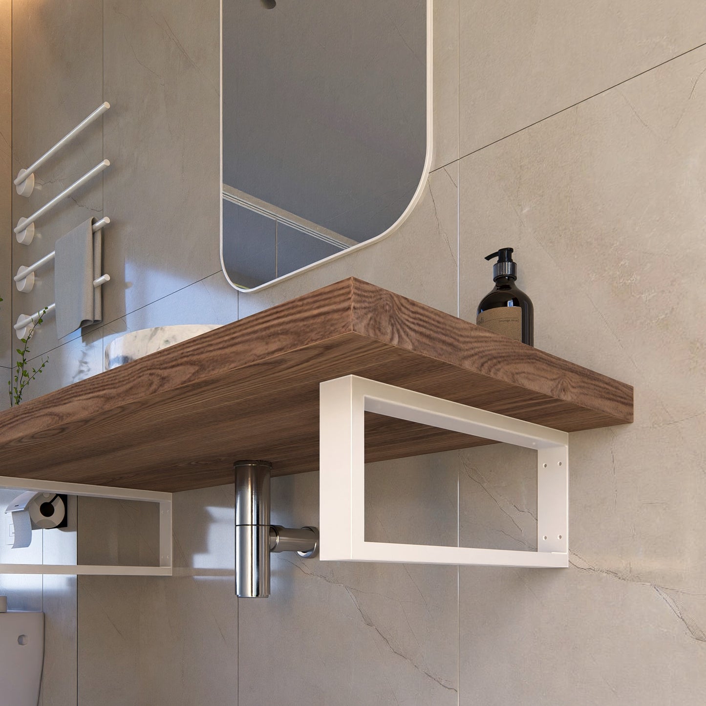4”/15cm Heavy-Duty Metal Washbasin Bracket | Sink Support & Floating Shelf Brackets | Wall-Mounted Vanity Brackets for Bathrooms & Kitchens