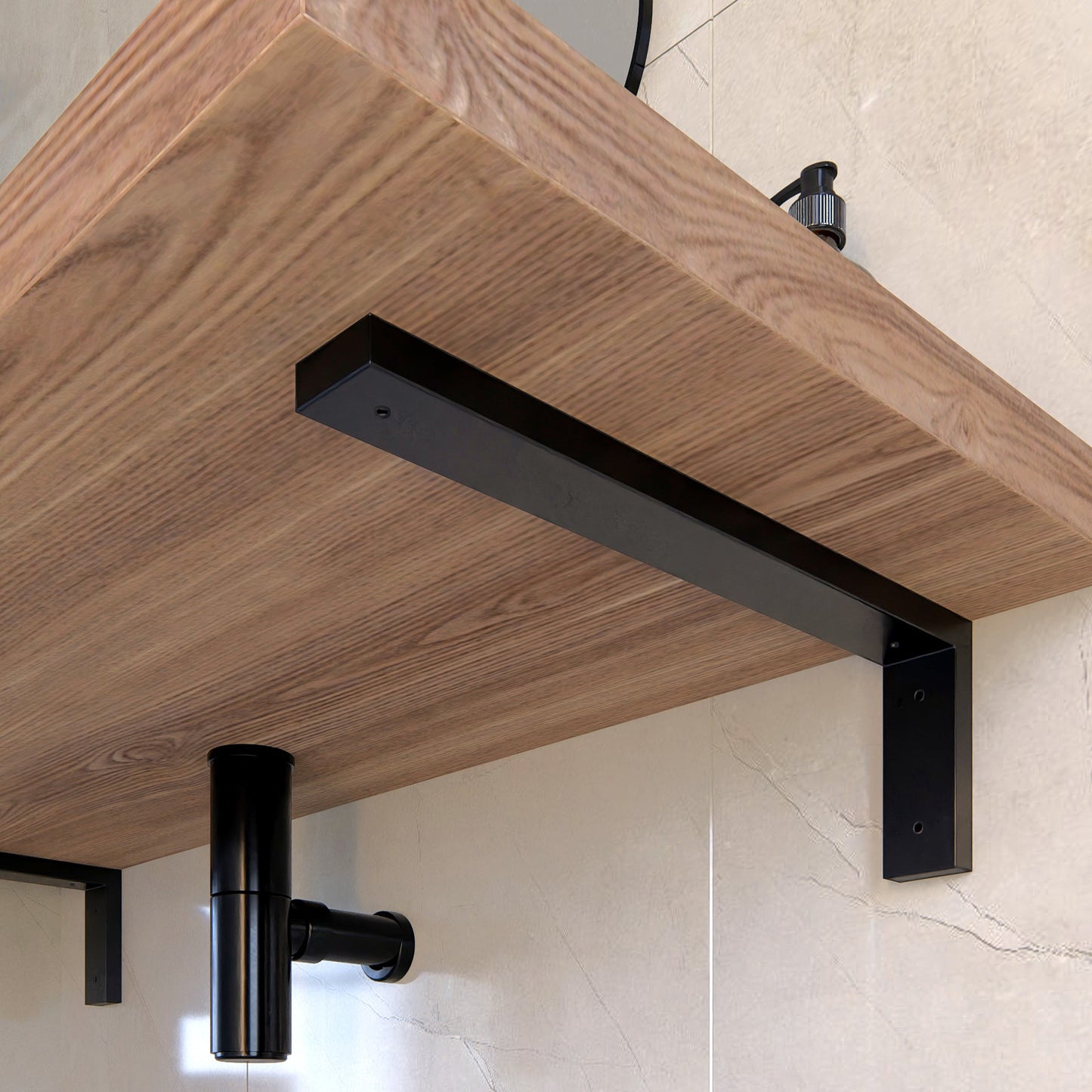 4”/15cm Metal Washbasin Bracket - Heavy Duty Wall-Mounted Vanity Support for Washbasin Console, Durable & Space-Saving Design