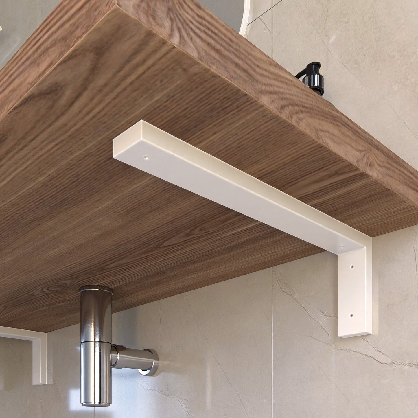 4”/15cm Metal Washbasin Bracket - Heavy Duty Wall-Mounted Vanity Support for Washbasin Console, Durable & Space-Saving Design