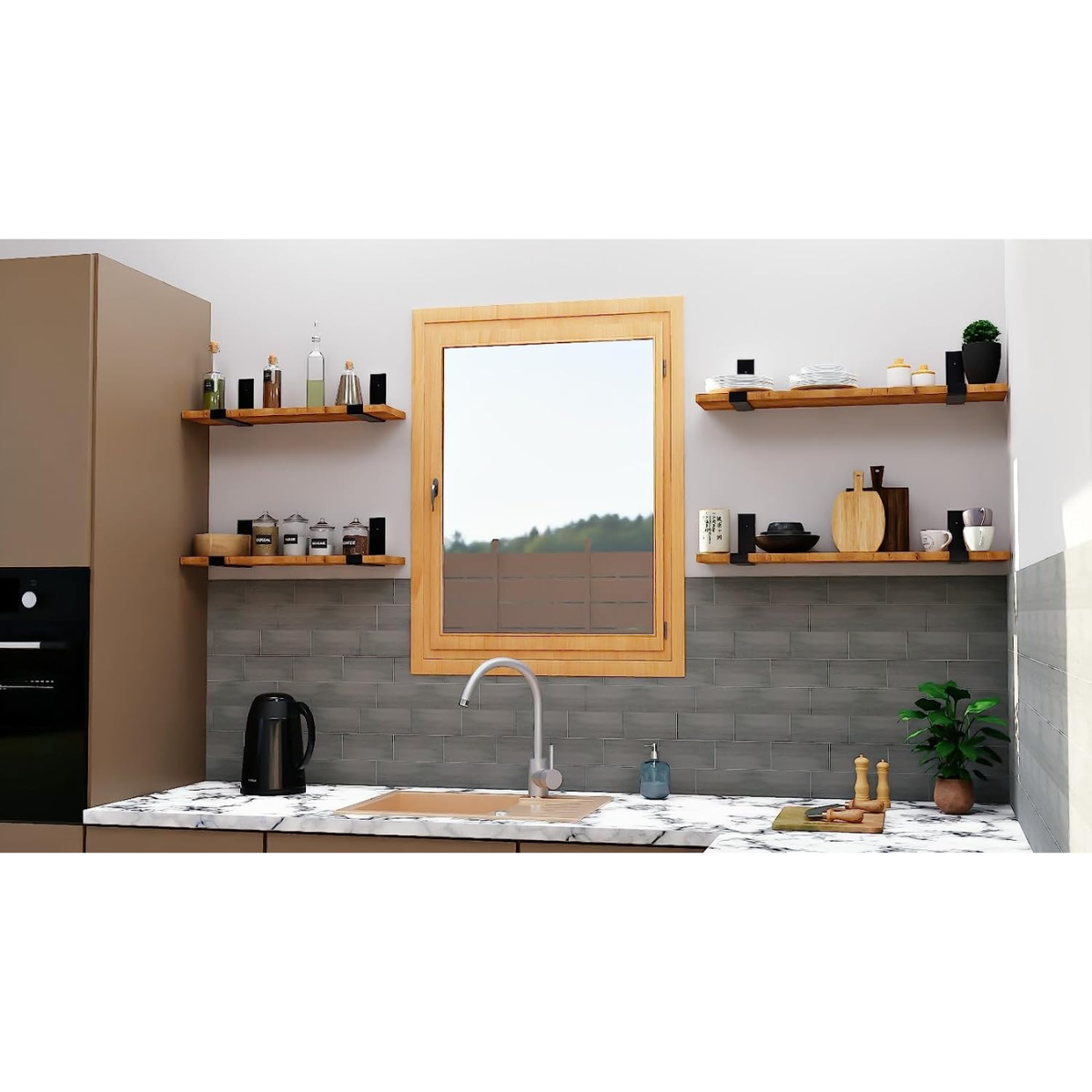 Metal Shelf Brackets Heavy Duty Industrial Modern Floating Shelving Iron Brackets - FREYO