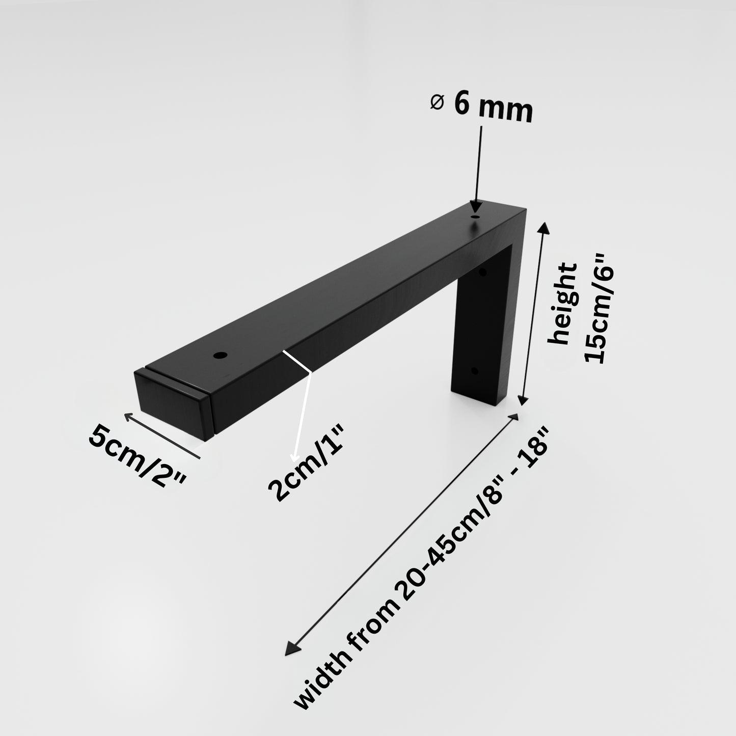 4”/15cm Metal Washbasin Bracket - Heavy Duty Wall-Mounted Vanity Support for Washbasin Console, Durable & Space-Saving Design