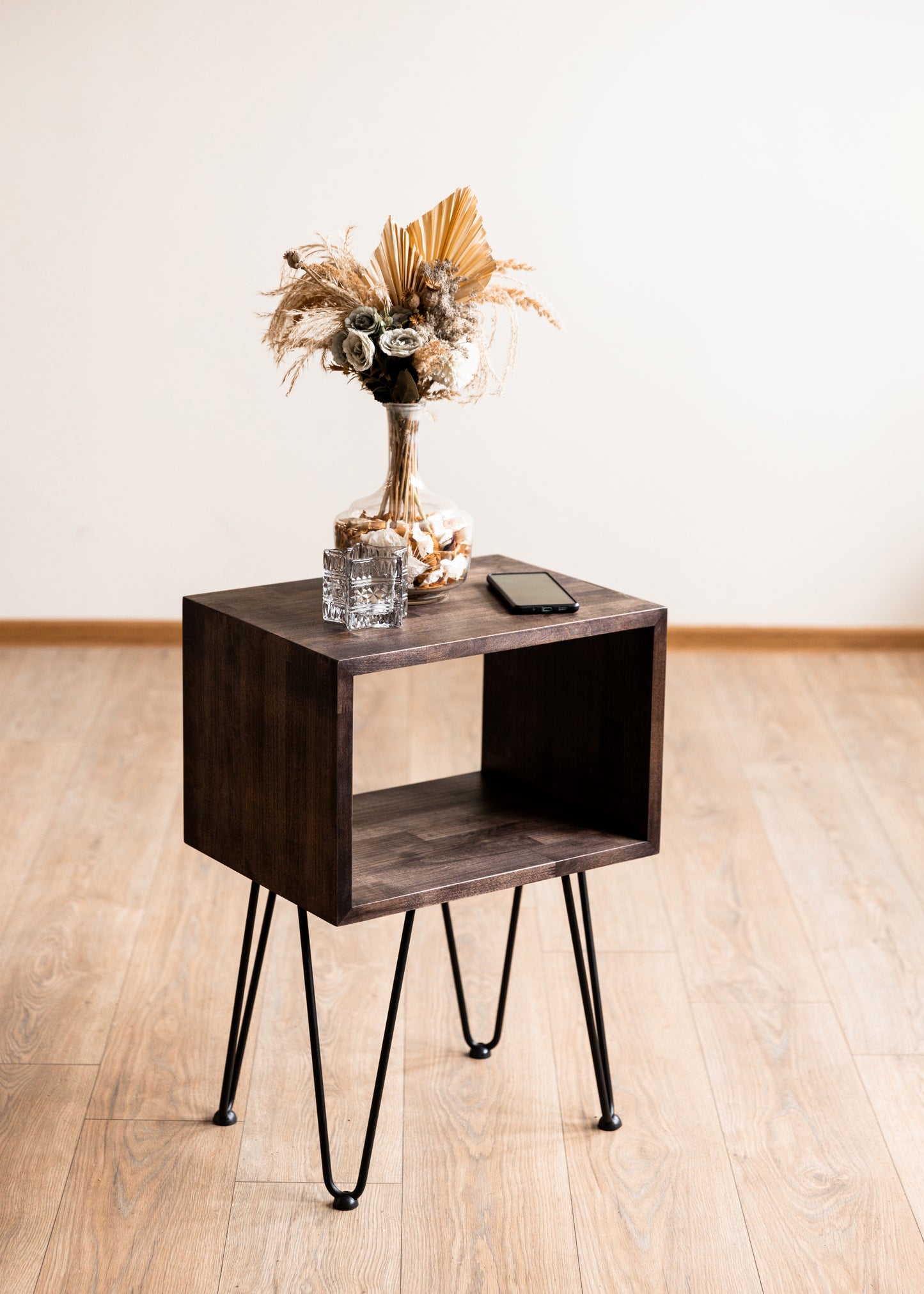 Modern Bedside Table, Nightstand Bedroom With Hairpin Legs