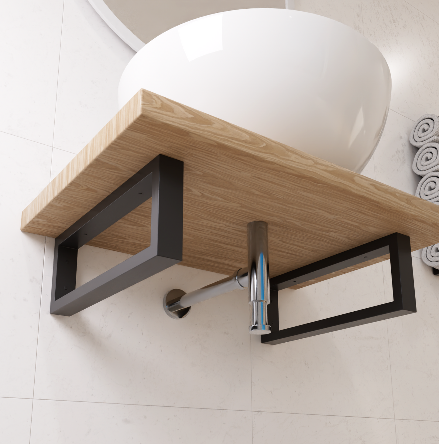 4”/15cm Heavy-Duty Metal Washbasin Bracket | Sink Support & Floating Shelf Brackets | Wall-Mounted Vanity Brackets for Bathrooms & Kitchens