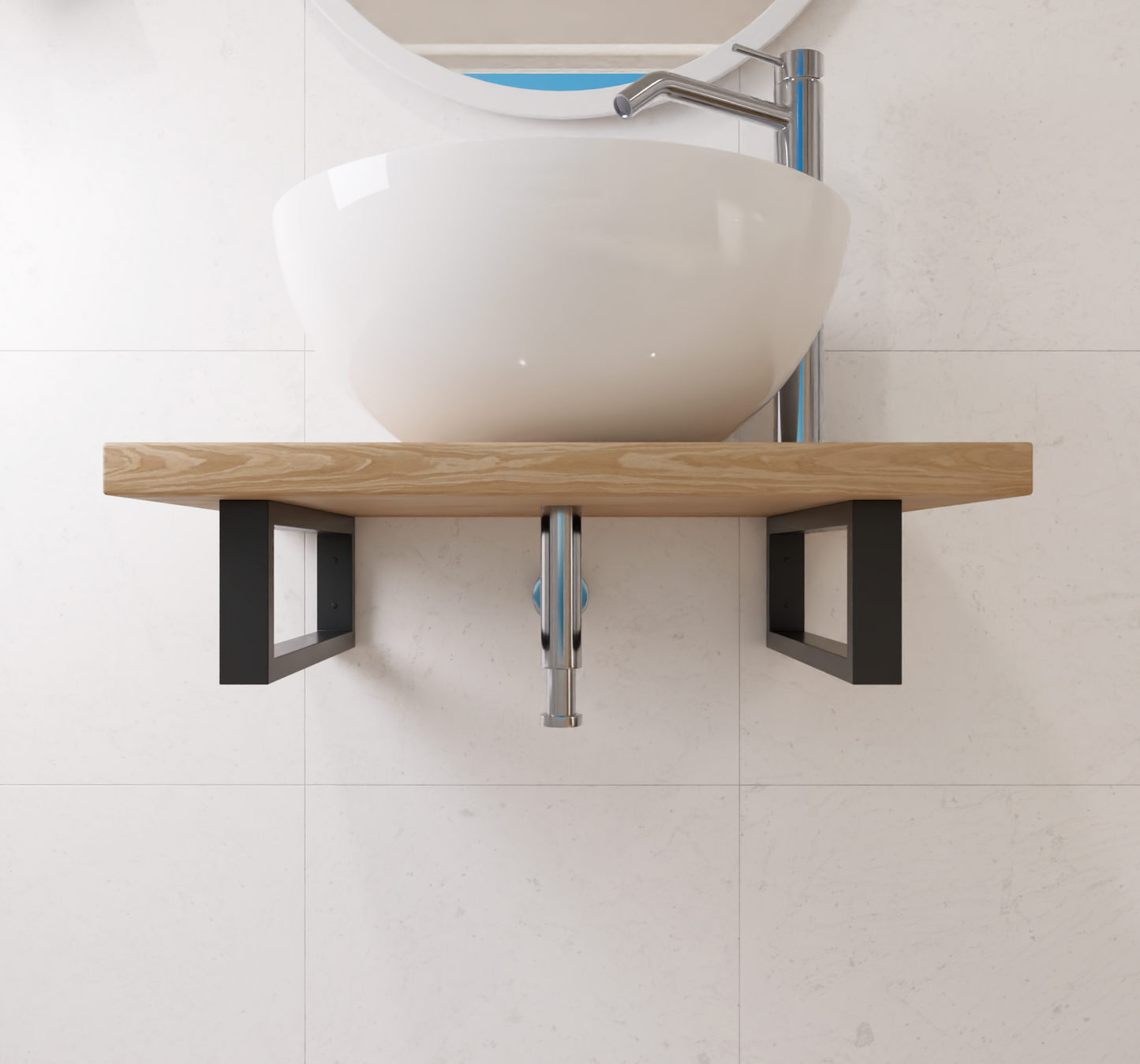 4”/15cm Heavy-Duty Metal Washbasin Bracket | Sink Support & Floating Shelf Brackets | Wall-Mounted Vanity Brackets for Bathrooms & Kitchens