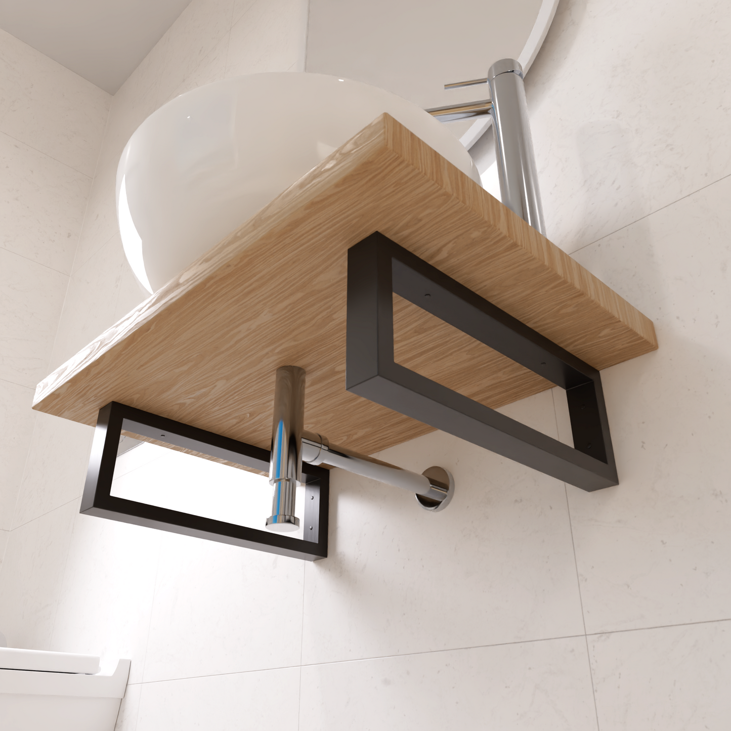 4”/15cm Heavy-Duty Metal Washbasin Bracket | Sink Support & Floating Shelf Brackets | Wall-Mounted Vanity Brackets for Bathrooms & Kitchens