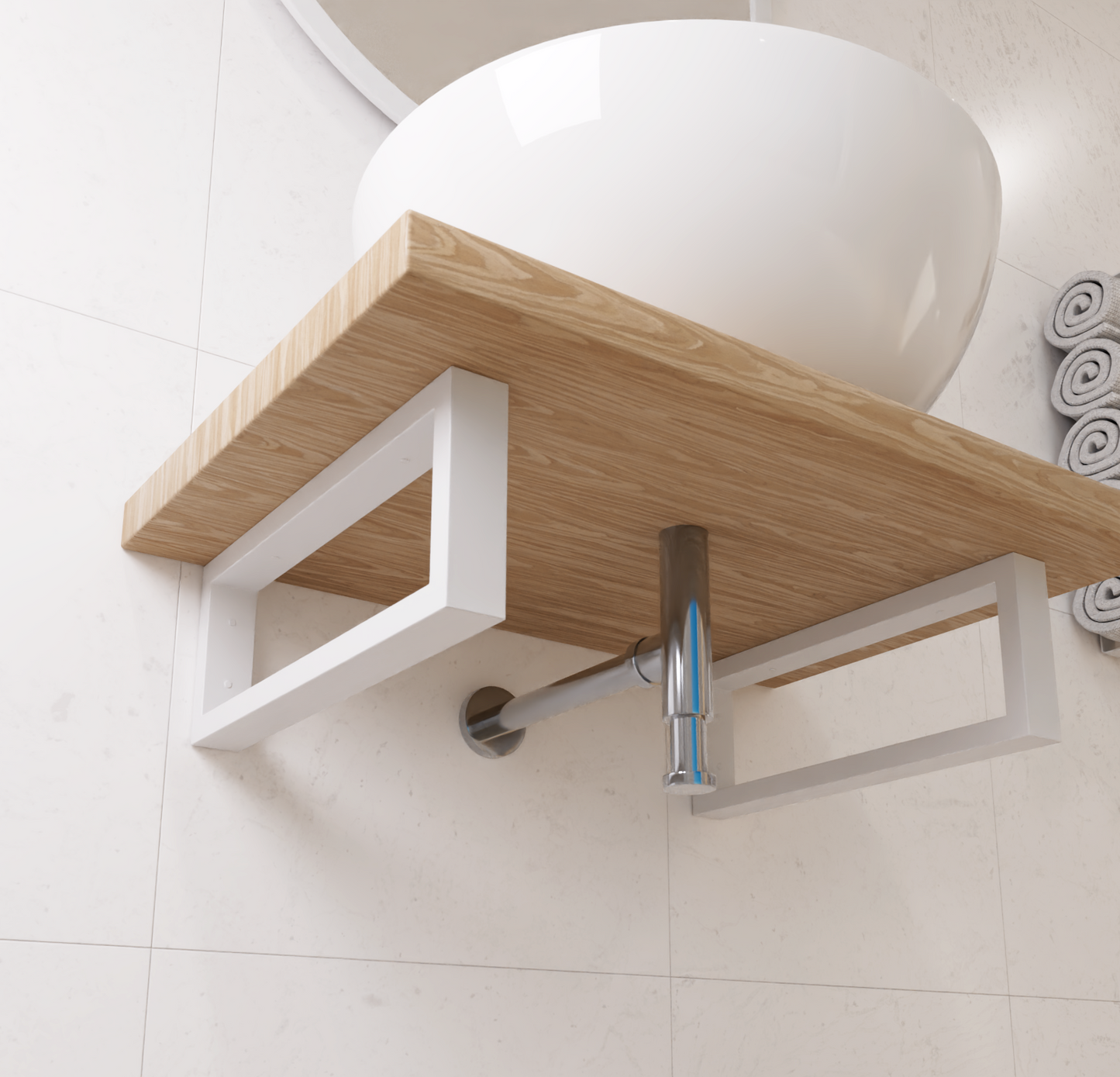 4”/15cm Heavy-Duty Metal Washbasin Bracket | Sink Support & Floating Shelf Brackets | Wall-Mounted Vanity Brackets for Bathrooms & Kitchens