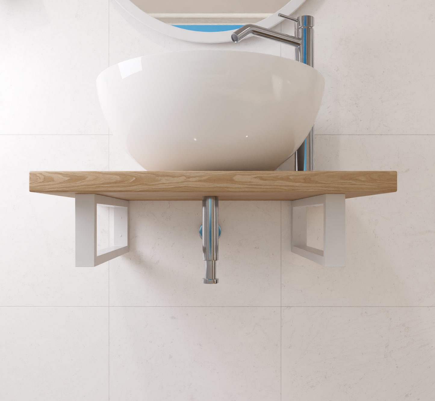 4”/15cm Heavy-Duty Metal Washbasin Bracket | Sink Support & Floating Shelf Brackets | Wall-Mounted Vanity Brackets for Bathrooms & Kitchens