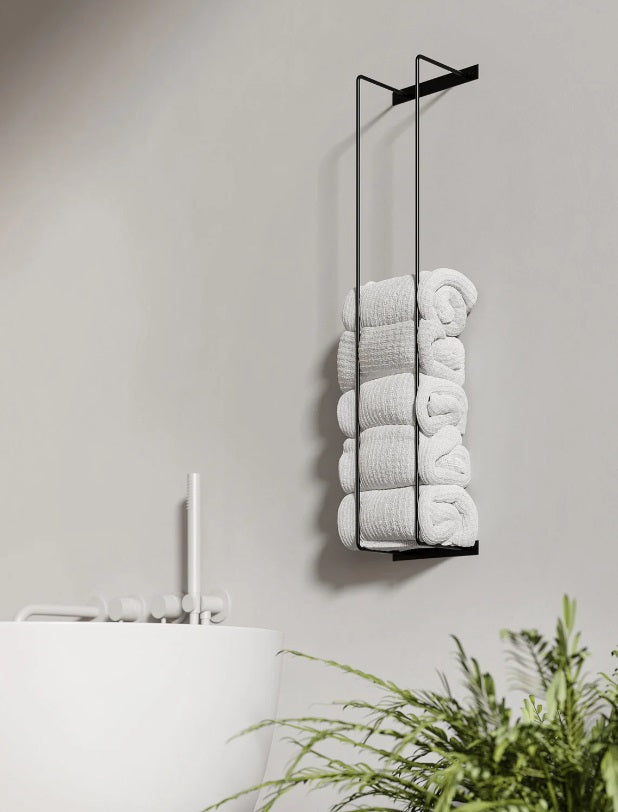 Towel Rack Towel Holder Wall Mount Metal Storage Bathroom Accessories - FREYO
