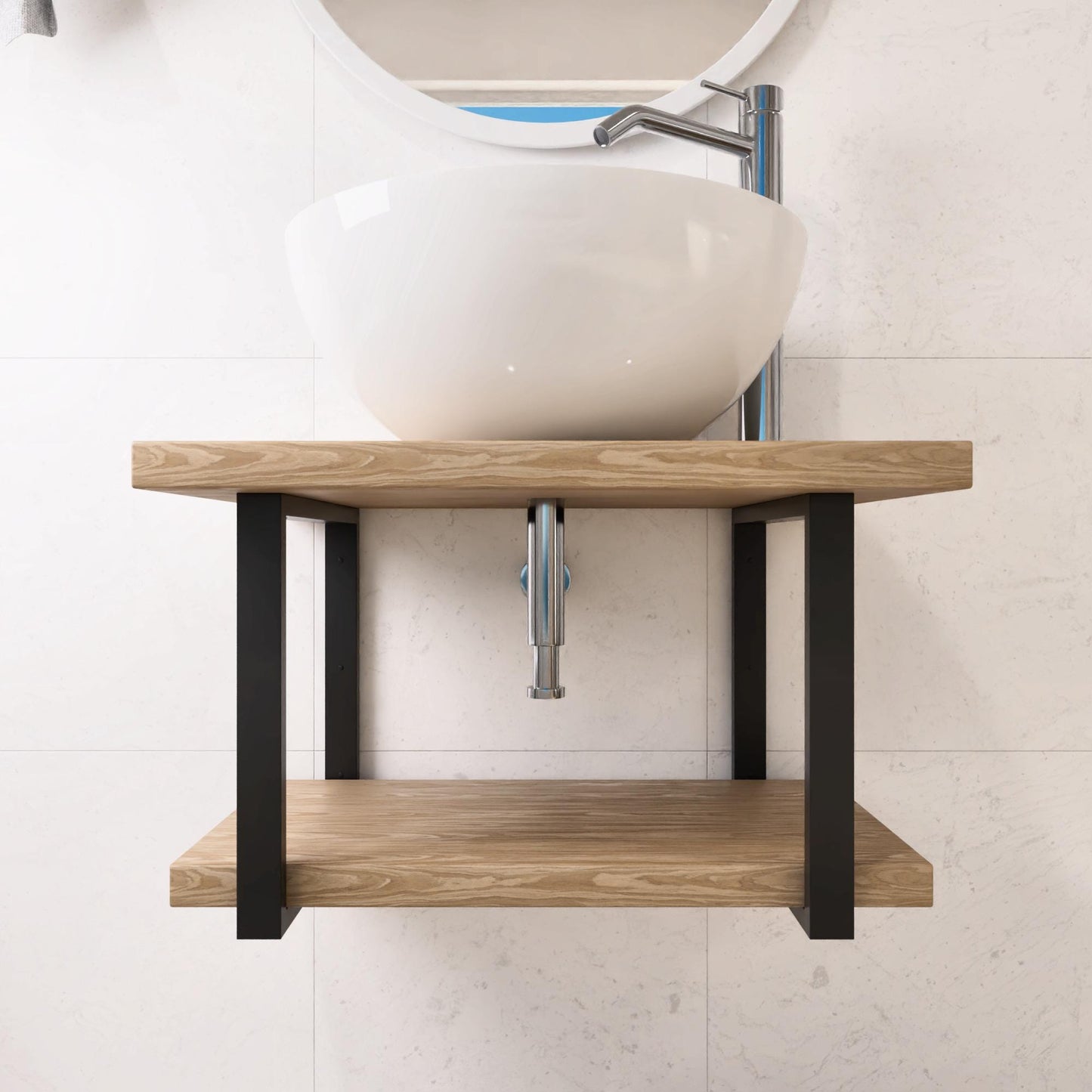 Double Shelf Bracket Washbasin, Vanity Support, Wall Mounted Sink Brackets, Custom Size