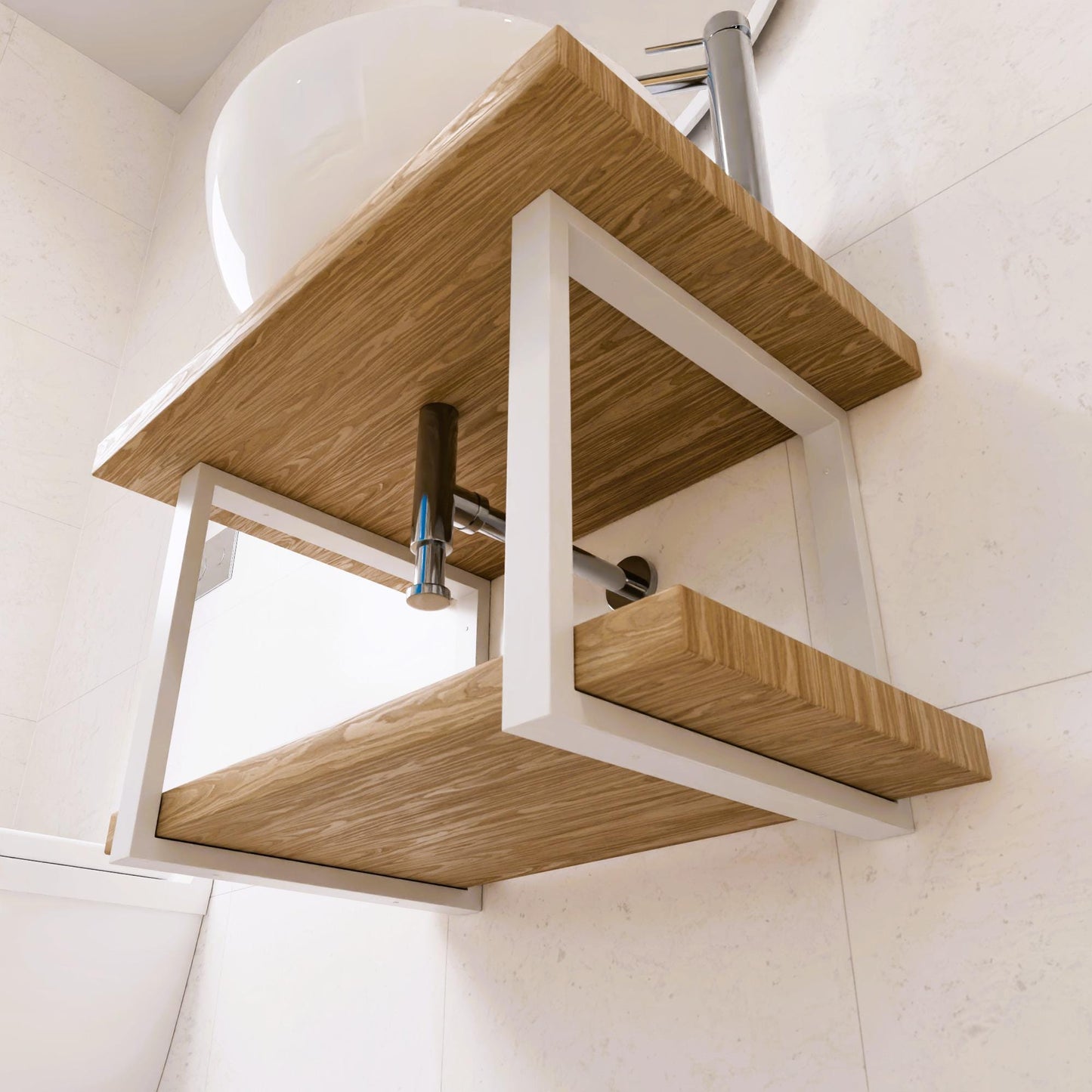 Double Shelf Bracket Washbasin, Vanity Support, Wall Mounted Sink Brackets, Custom Size