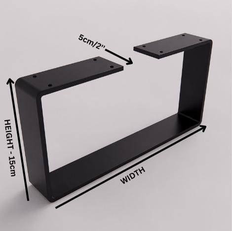 6''/15cm High Metal Furniture Legs Industrial Bench Frame, Console Table Feet, Sideboard Legs Heavy Duty Set of 2 Modern DIY Table Supports