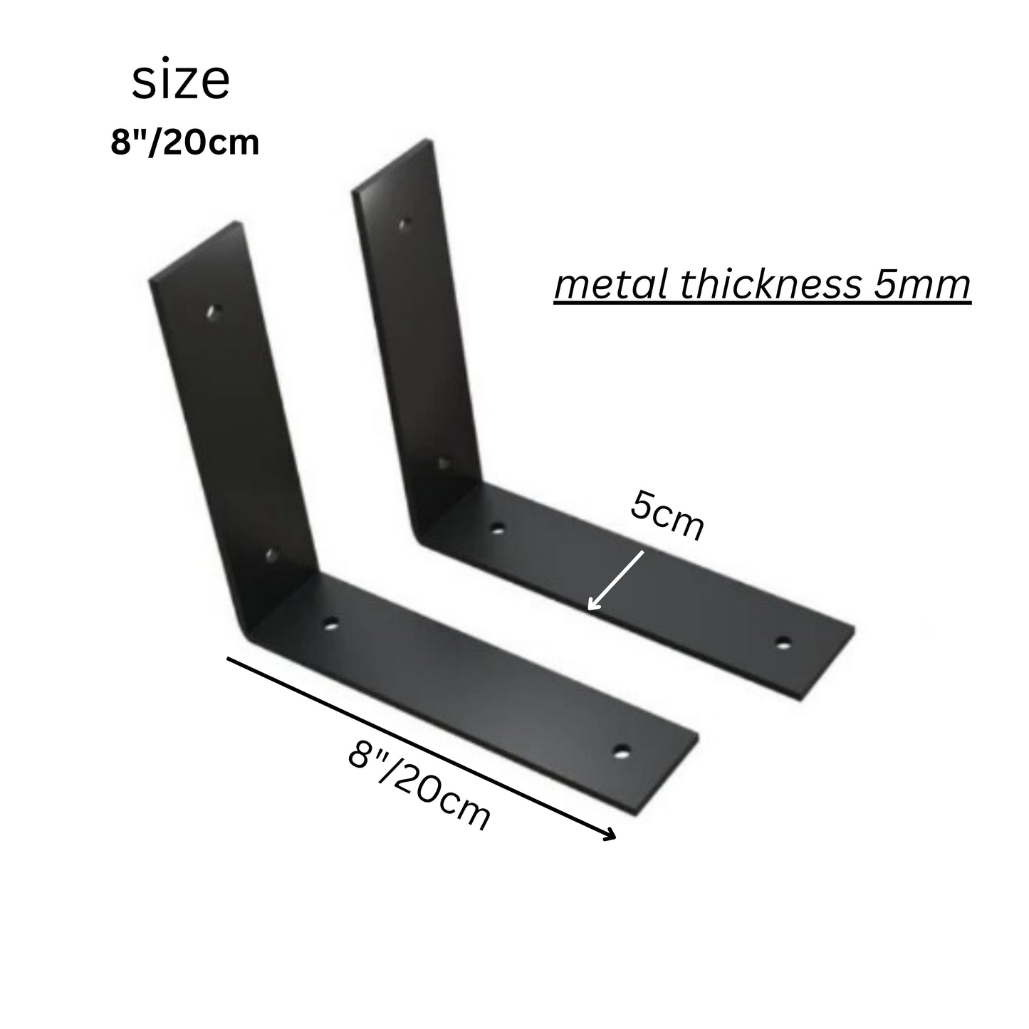 Shelf Brackets Metal Industrial Modern Floating Shelving Iron Brackets 4pcs - FREYO