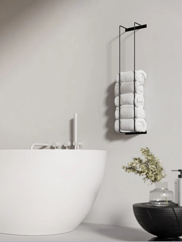 Towel Rack Towel Holder Wall Mount Metal Storage Bathroom Accessories - FREYO
