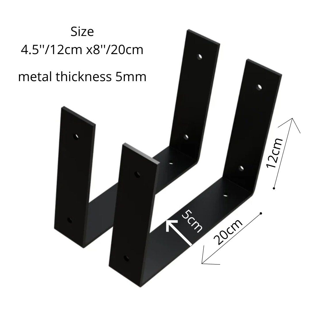 Metal Heavy Duty Brackets For Shelving Set of 2 Iron Sturdy Floating Brackets industrial bracelet - FREYO
