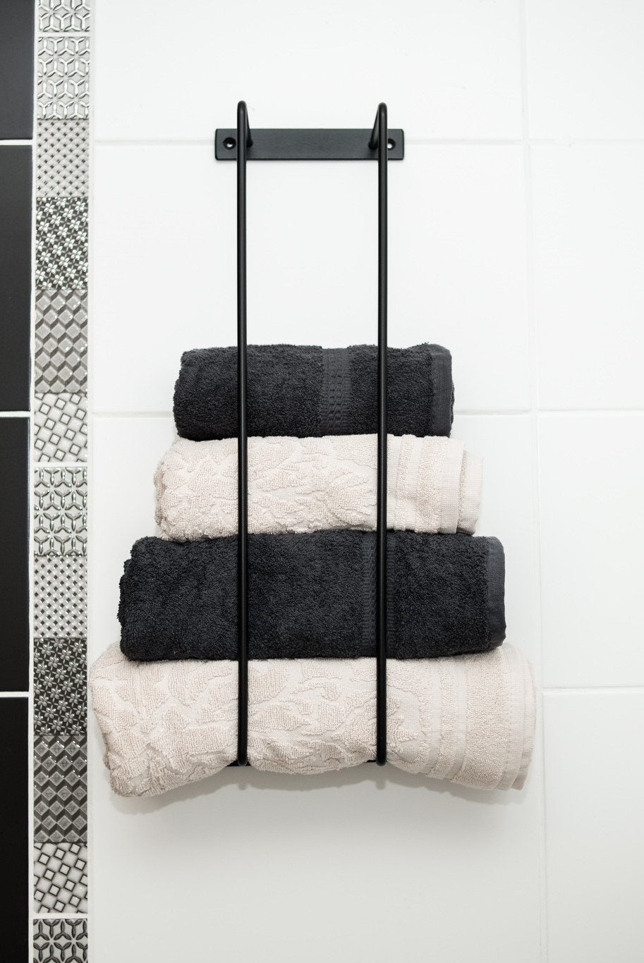 Towel Rack Towel Holder Wall Mount Metal Storage Bathroom Accessories - FREYO