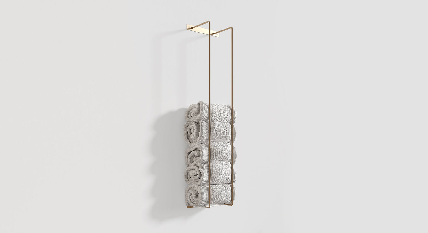Towel Storage Bathroom Accessories Metal Towel Holder Modern Bathroom Towel Rack gold color - FREYO