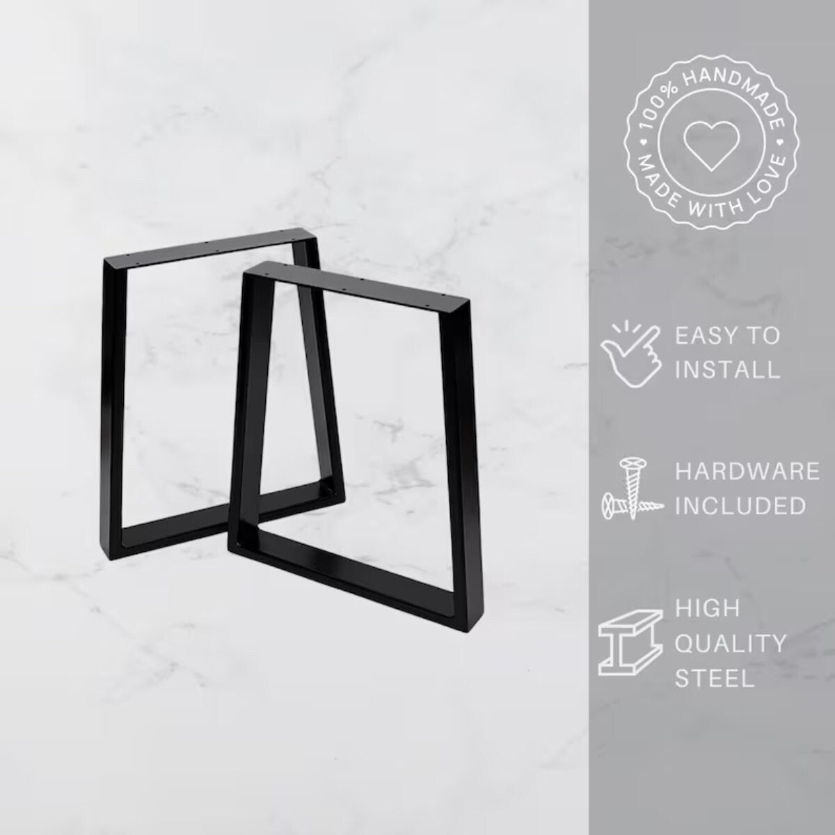 Trapezoid Welded Metal Table And Bench Legs Modern Sturdy Furniture Legs - FREYO