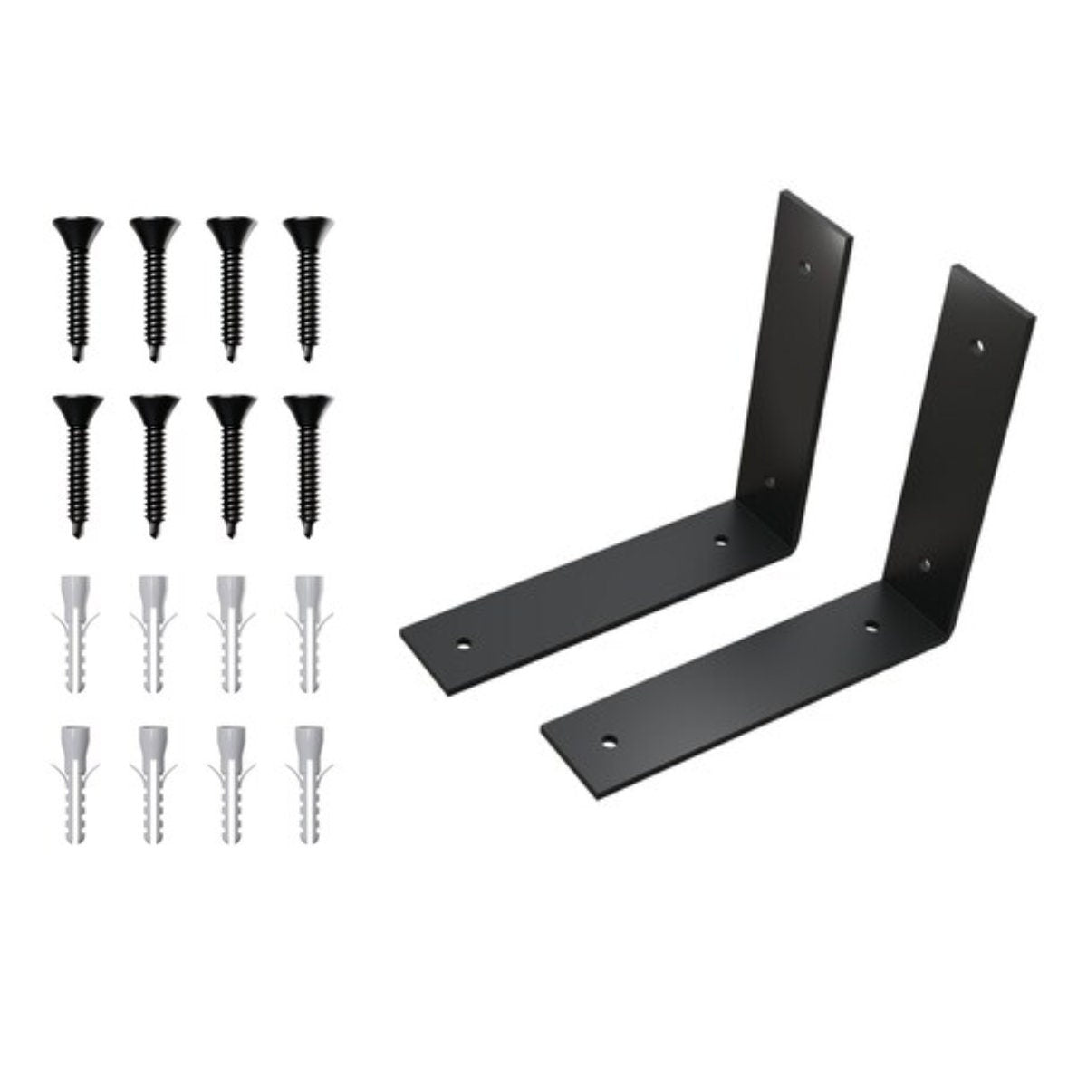 Shelf Brackets Metal Industrial Modern Floating Shelving Iron Brackets 4pcs - FREYO