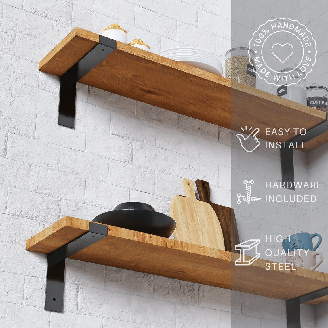 Heavy Duty Shelf Bracket Metal Shelf Supports 4pcs solid brass bracket Shiny brackets shaker brackets furniture - FREYO