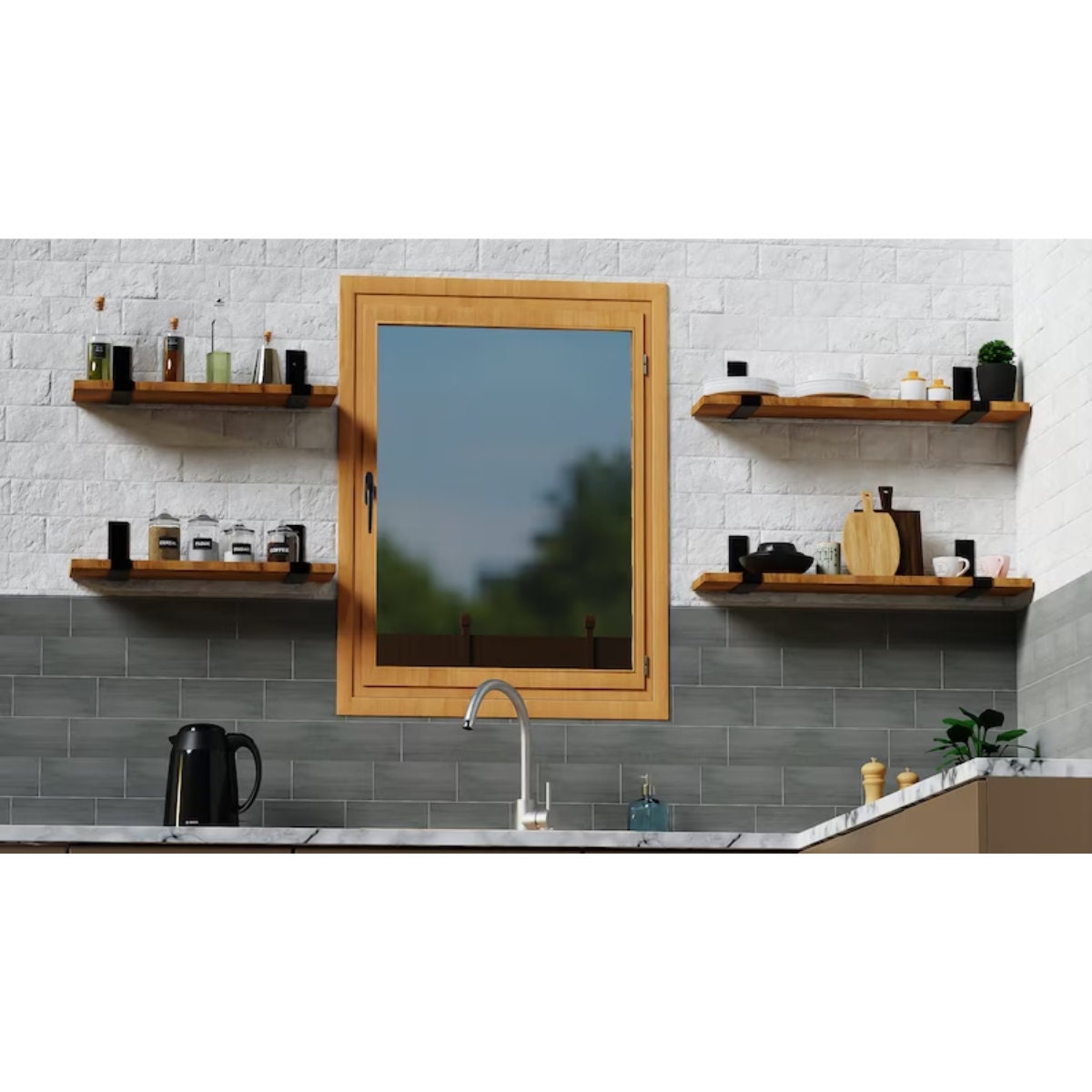 Floating Shelf Metal Brackets Sturdy Wall Mounted Shelving Supports - FREYO