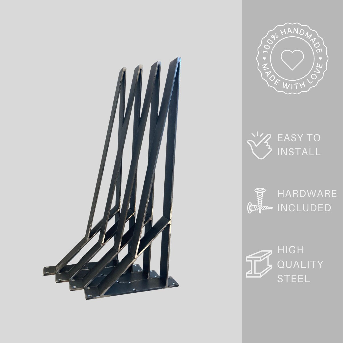 Industrial Style Table Legs Set Of 4 Sturdy Raw Metal Legs For Desk - FREYO