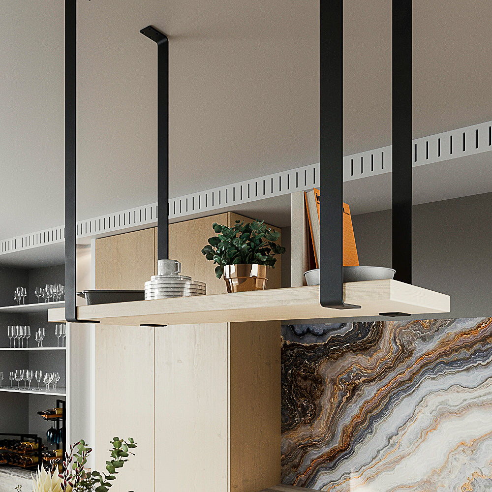 Metal Ceiling Mounted Hanging Shelf: Industrial Floating Shelf Rack, 9 Colors (SOLD INDIVIDUALLY)