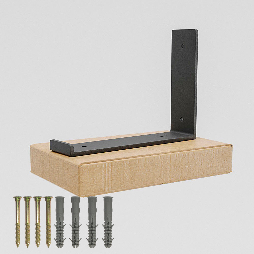 Metal Wall Shelf Bracket L-Shaped Heavy-Duty  Shelf Support Black Matte Japandi  Style DIY