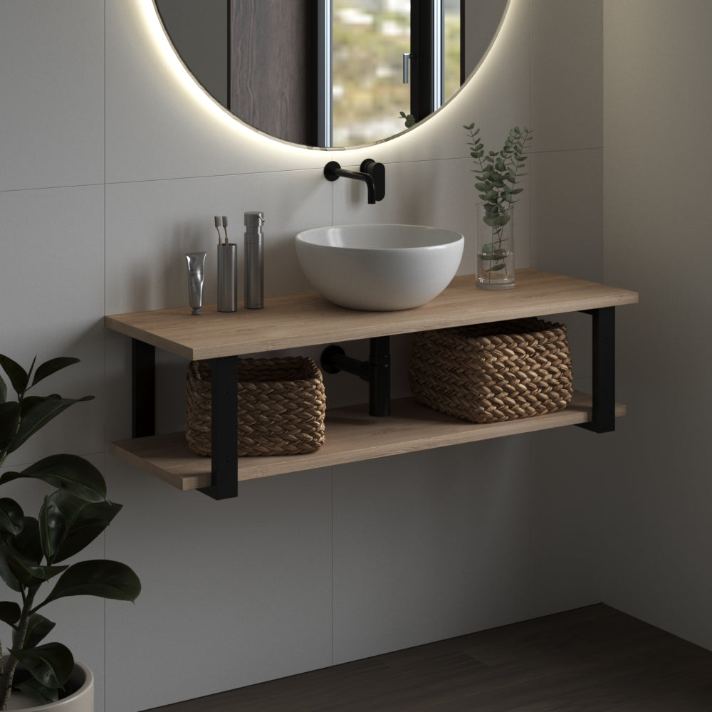 Handmade Double Washbasin Bracket: Industrial Metal Sink Support