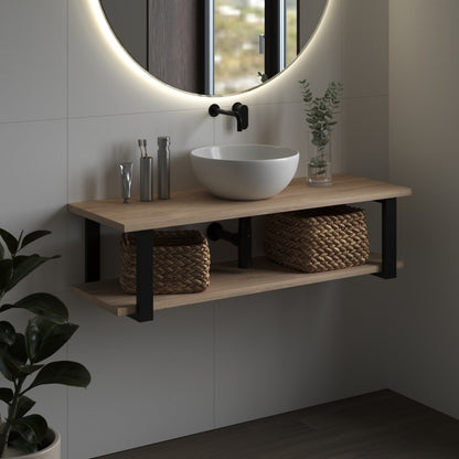Handmade Double Washbasin Bracket: Industrial Metal Sink Support