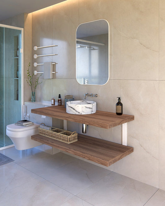 Double Bracket Washbasin Support | Heavy-Duty Sink & Floating Shelf Brackets | Wall-Mounted Vanity Brackets | Custom Sizes Available