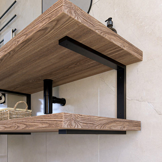 Double Bracket Washbasin Support | Heavy-Duty Sink & Floating Shelf Brackets | Wall-Mounted Vanity Brackets | Custom Sizes Available