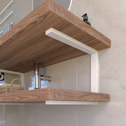 Heavy-Duty Double Bracket Washbasin Support | Wall-Mounted Sink & Floating Shelf Brackets | Custom Sizes for Vanity & Countertops