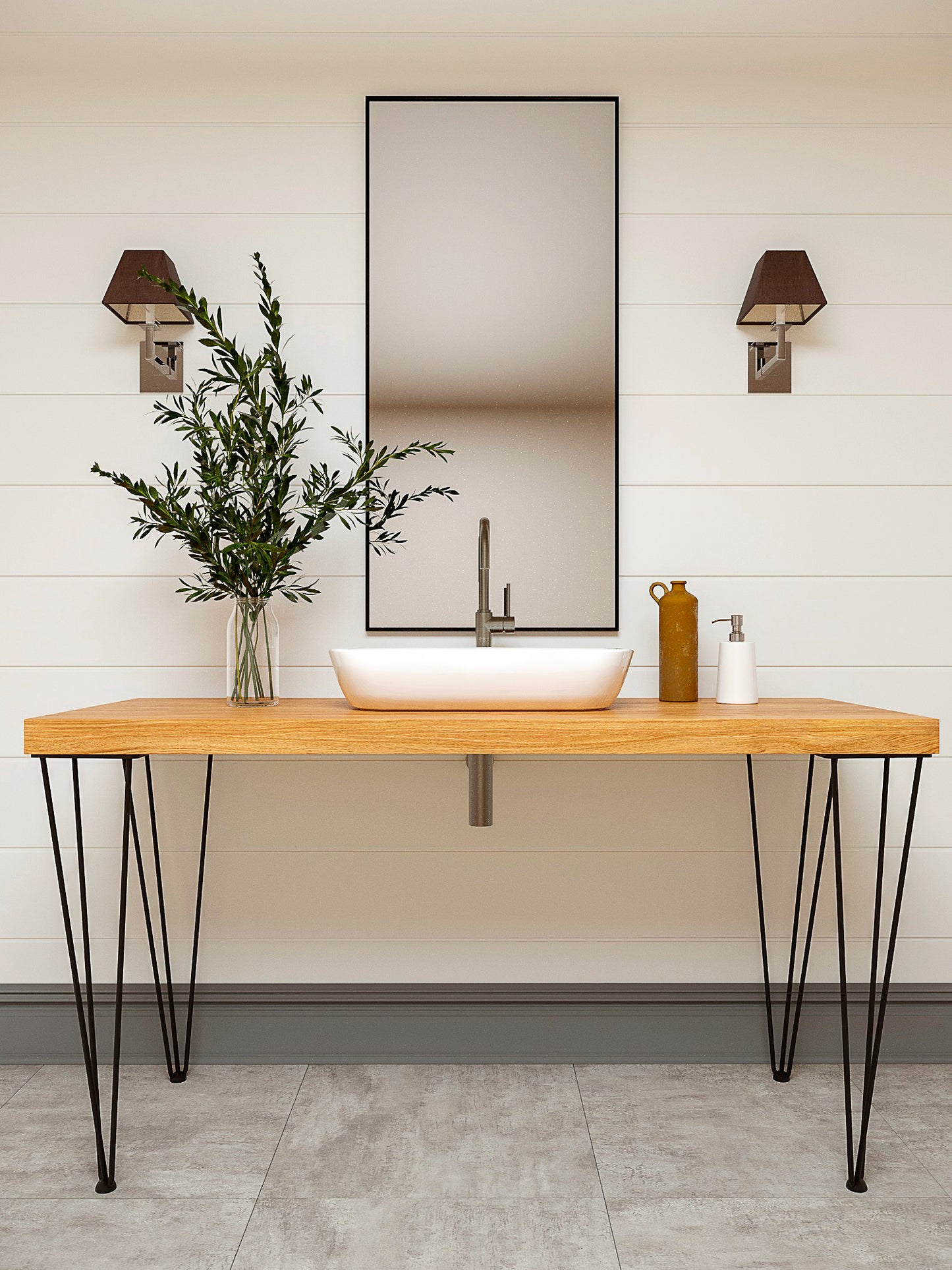 Steel Hairpin Legs 76cm (30”) – Bathroom Vanity & Sink Countertop, Heavy Duty Metal Table Legs