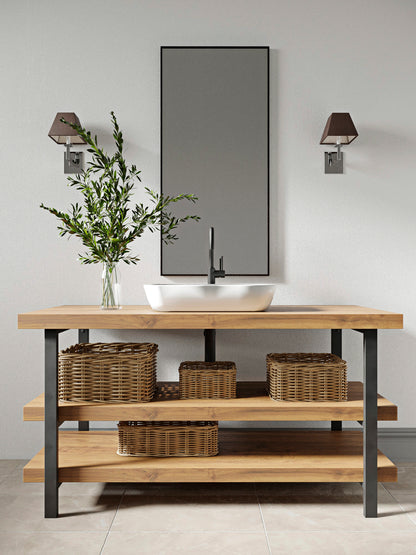 Metal Vanity Legs with Double Shelves | 76cm Bathroom Cabinet Legs | Double Shelf Feet | Furniture Brackets | 30"
