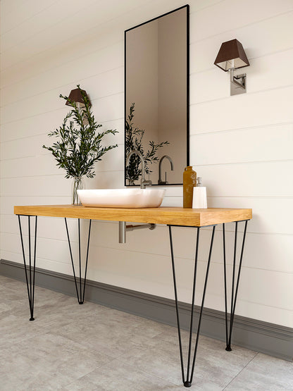 Steel Hairpin Legs 76cm (30”) – Bathroom Vanity & Sink Countertop, Heavy Duty Metal Table Legs