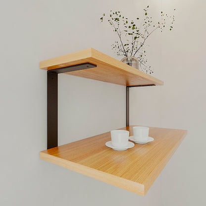 Double Shelf Brackets: Wall Mounted Steel | 25cm/10'' Middle