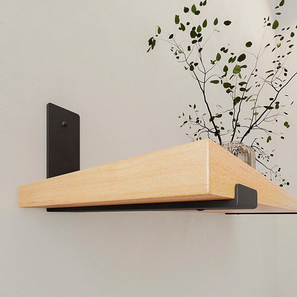 Metal Wall Shelf Bracket L-Shaped Heavy-Duty  Shelf Support Black Matte Japandi  Style DIY