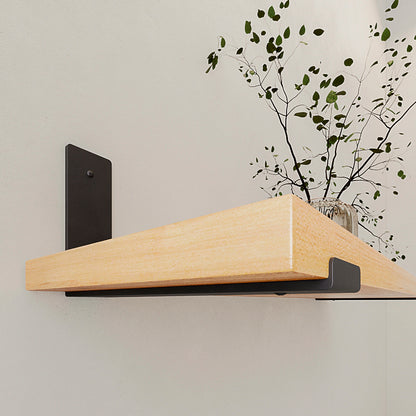 Metal Wall Shelf Bracket L-Shaped Heavy-Duty  Shelf Support Black Matte Japandi  Style DIY