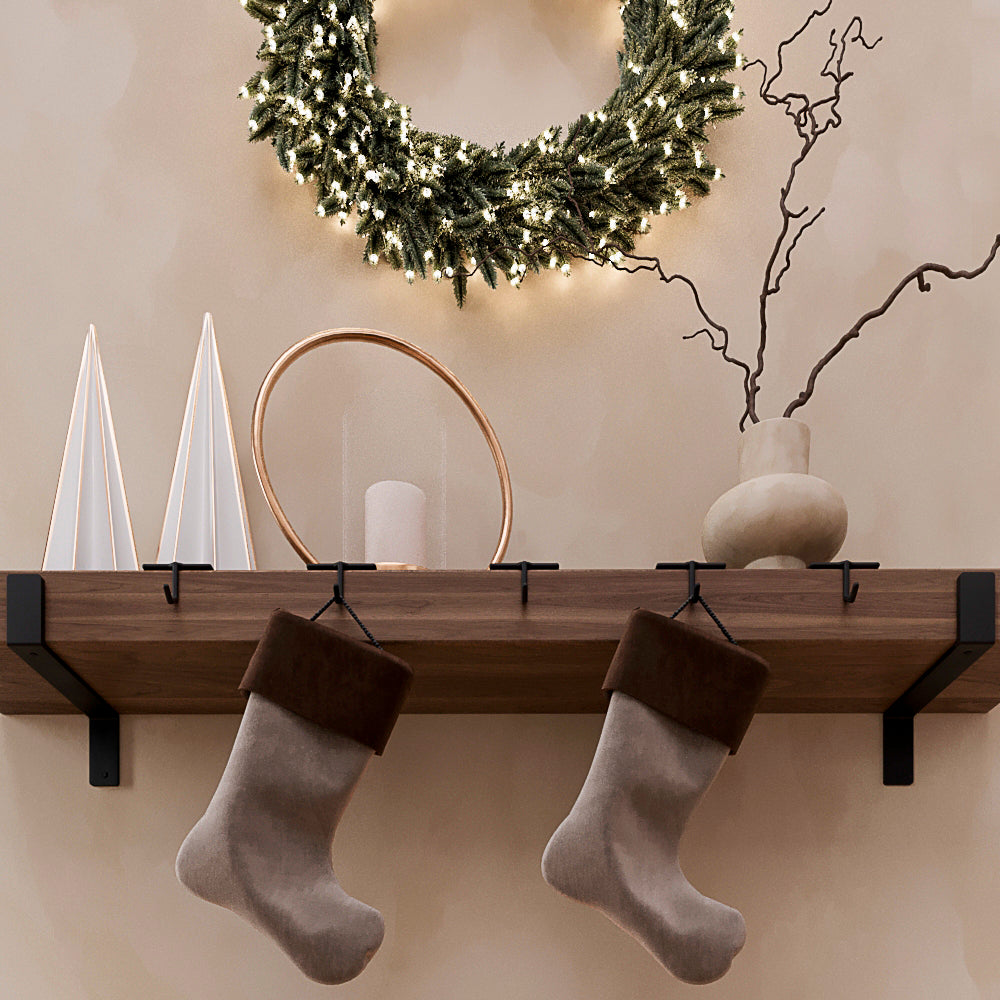 Mantel Hanger Set for Holiday Displays, Stockings Holder
