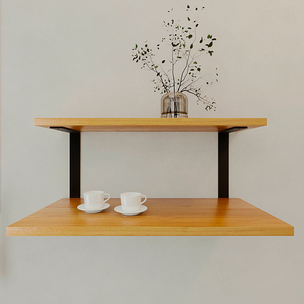 Double Shelf Brackets: Wall Mounted Steel | 25cm/10'' Middle