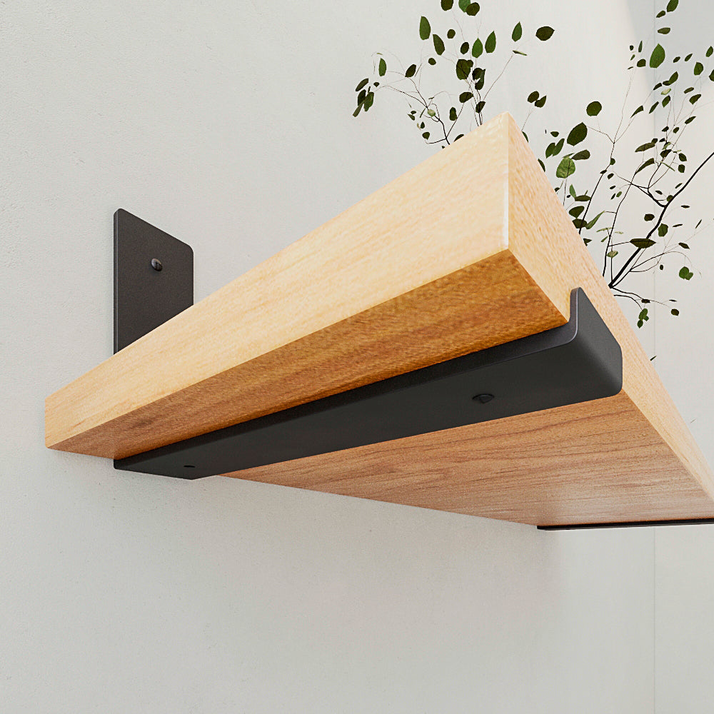 Metal Wall Shelf Bracket L-Shaped Heavy-Duty  Shelf Support Black Matte Japandi  Style DIY