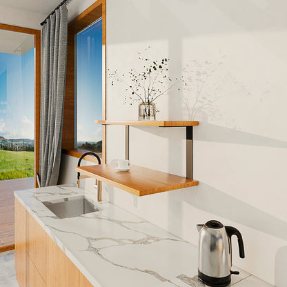 Double Shelf Brackets: Wall Mounted Steel | 25cm/10'' Middle