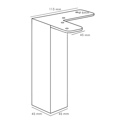 Rectangular furniture legs, cabinet feet for sofa, bed, couch, sideboard plinth feet, metal legs