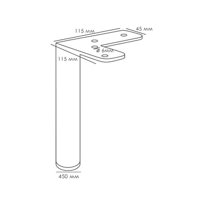 Round furniture legs, cabinet feet for sofa, bed, couch, sideboard plinth feet, metal legs