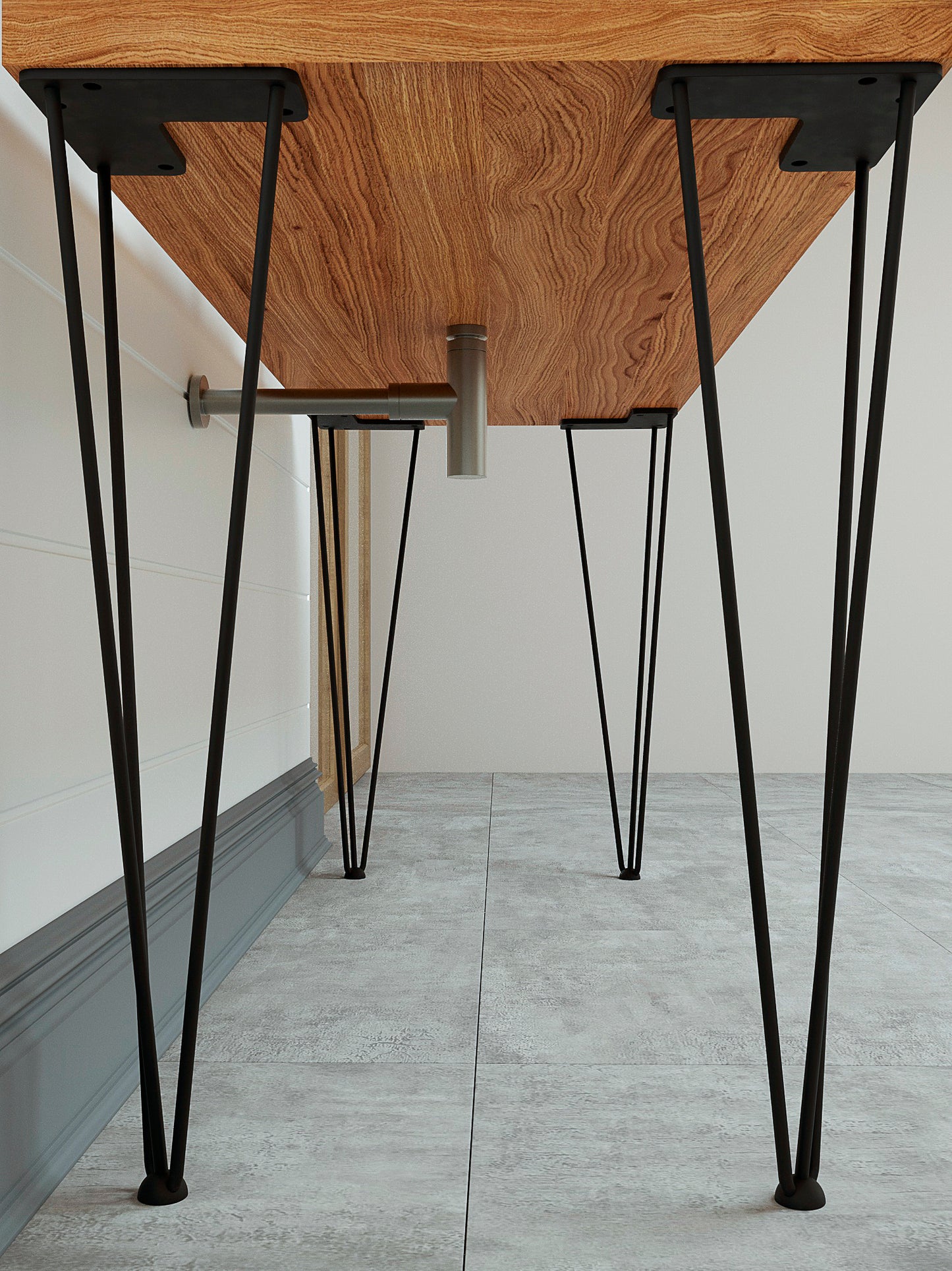 Steel Hairpin Legs 76cm (30”) – Bathroom Vanity & Sink Countertop, Heavy Duty Metal Table Legs