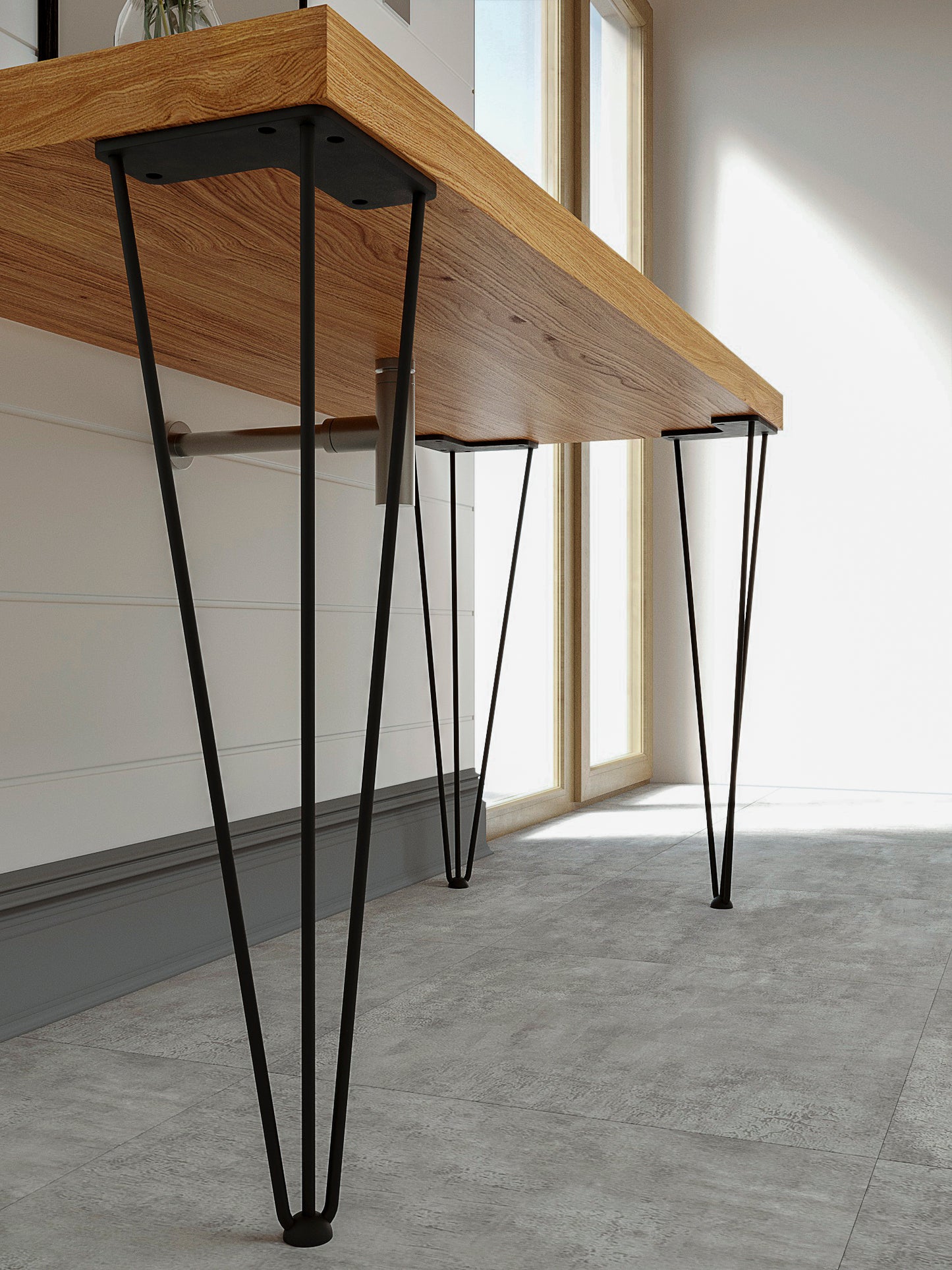 Steel Hairpin Legs 76cm (30”) – Bathroom Vanity & Sink Countertop, Heavy Duty Metal Table Legs