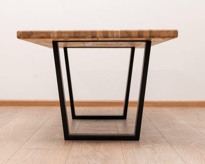 Solid Oak Coffee Table With Metal Legs, Modern Coffee table, Solid Wood, Oil Wax finish, Sleek Design Table, End Table