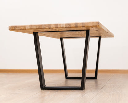 Solid Oak Coffee Table With Metal Legs, Modern Coffee table, Solid Wood, Oil Wax finish, Sleek Design Table, End Table